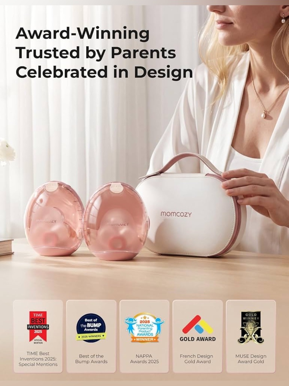 Momcozy Air 1 Wearable Breast Pump w/ Wireless Charging Case New Open Box - Picture 7 of 16
